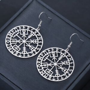 Vegvisir oorbel donker