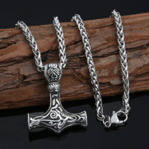 Nordic Mjölnir -  Thor's Hammer - Viking Myth Necklace Titanium Steel