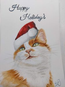 Pico Cat Aquarel card
